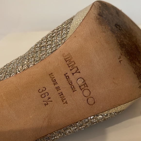 AUTHENTIC Jimmy Choo Sparkly Silver Heels - Picture 3 of 5